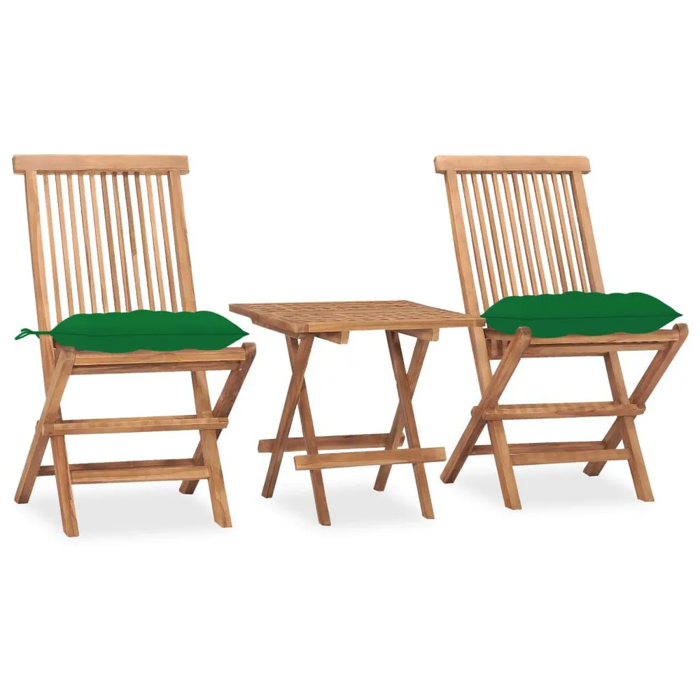 Relax 3-delige Tuinset inklapbaar met kussen massief teakhout