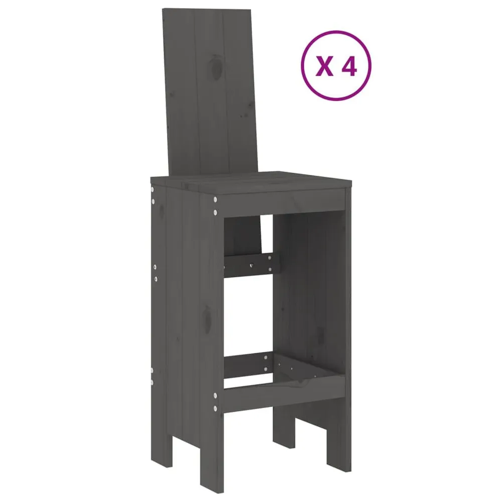 Relax 5-delige Tuinbarset massief grenenhout grijs