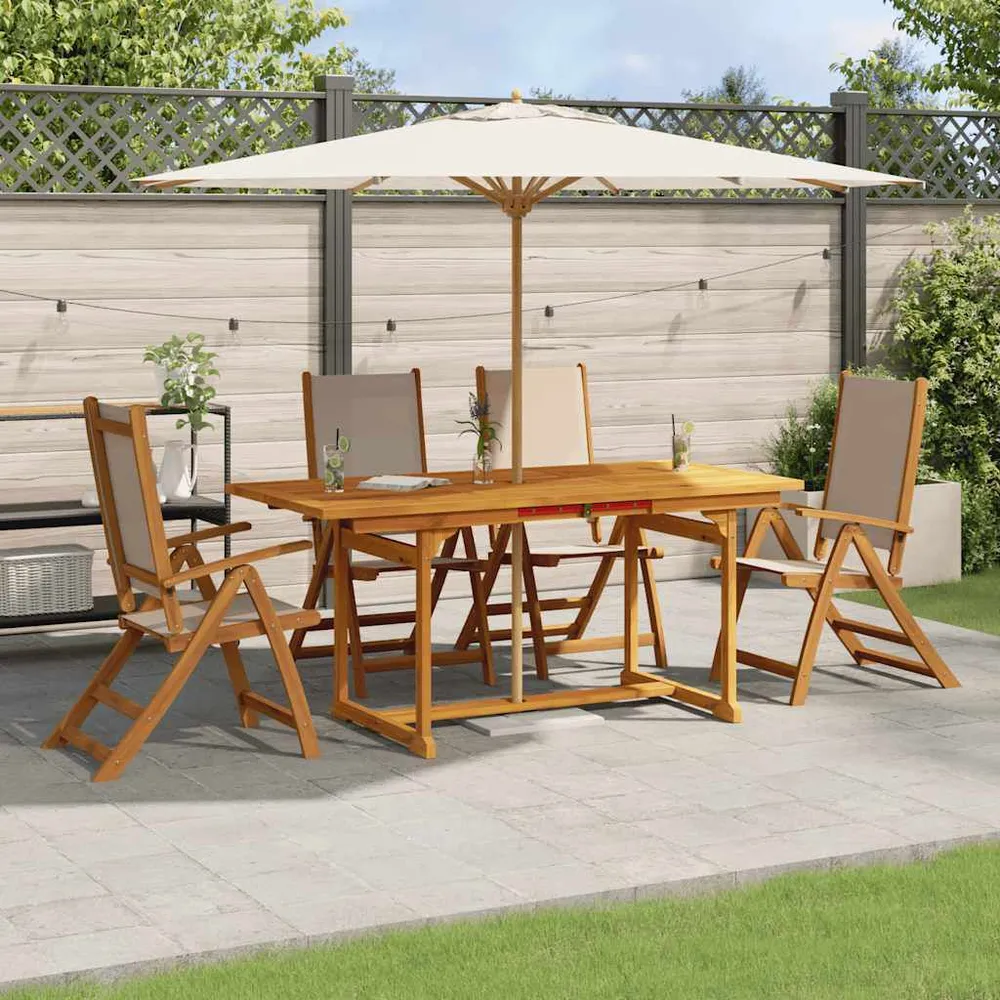 Relax 5-delige Tuinset massief acaciahout en textileen