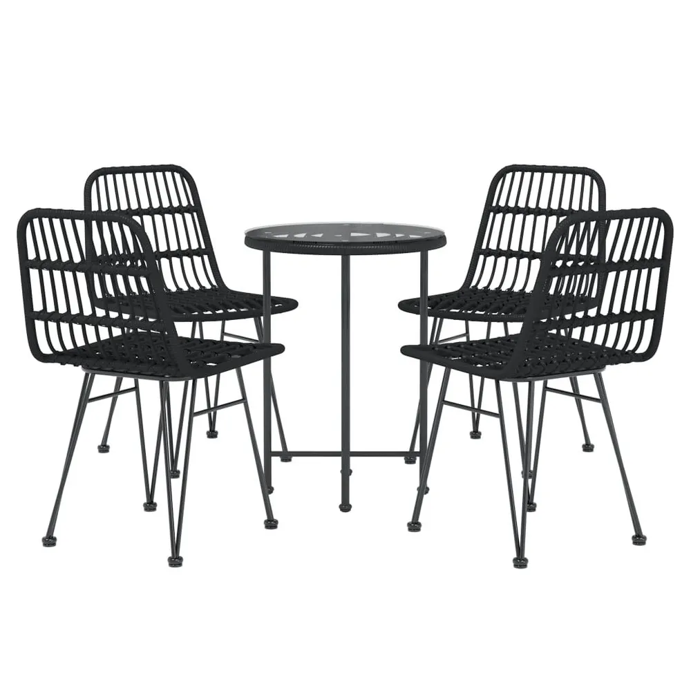 Relax 5-delige Tuinset poly rattan zwart