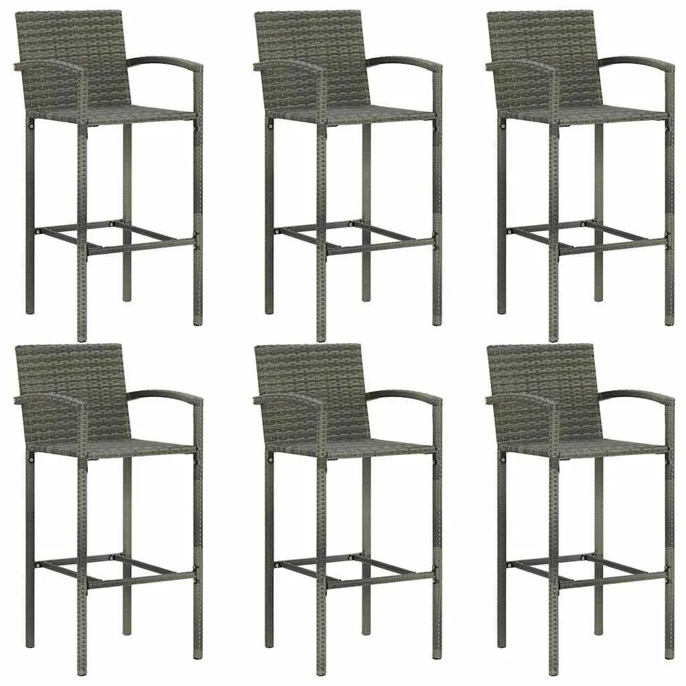 Relax 7-delige Tuinbarset met armleuningen poly rattan grijs