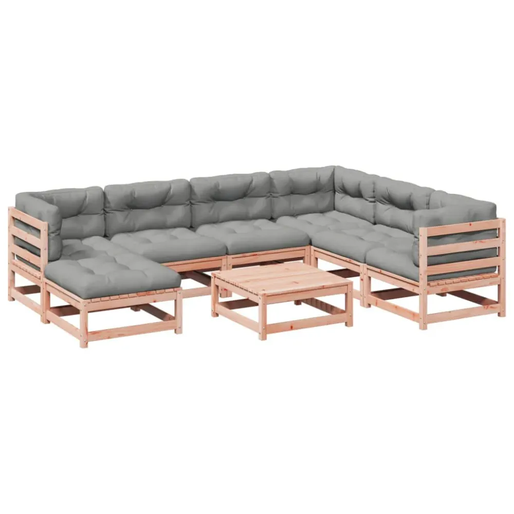 Relax 8-delige Loungeset met kussens massief douglas vurenhout