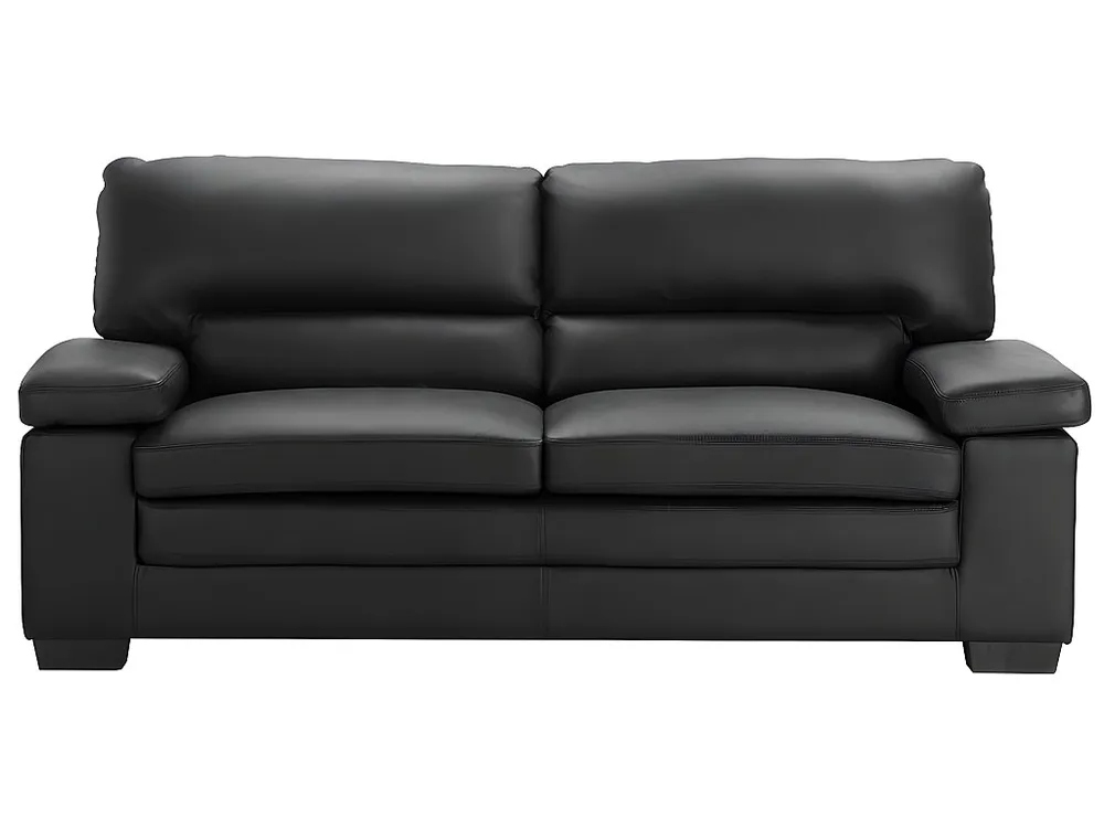 Relax Driezitsbank en fauteuilvan buffelleer MIMAS zwart