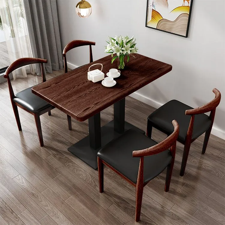 Strak 1/3/4/5 Pieces Dining Set Geometry Wood Dining Table Set Dining Room