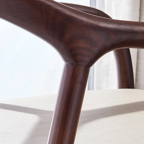 Traditional Style Ash Wood Chair Kitchen Dining Open Back Arm Chairs Set met Geïntegreerde Armleuning Light