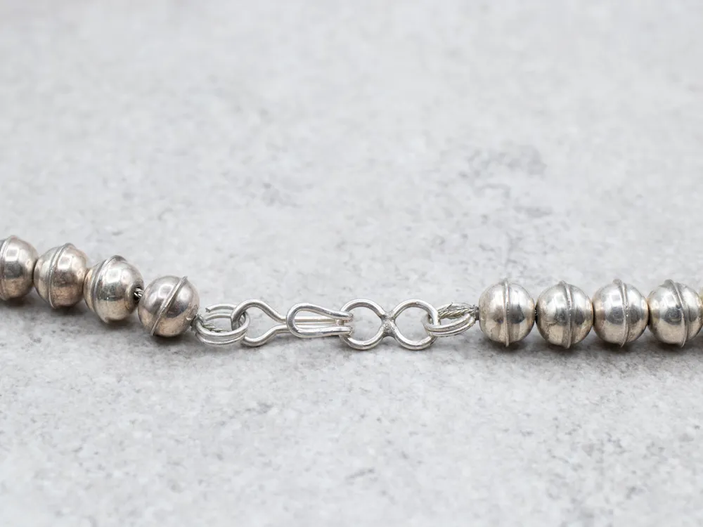 South West Sterling Platinagrijs Jasper Squash Blossom Necklace