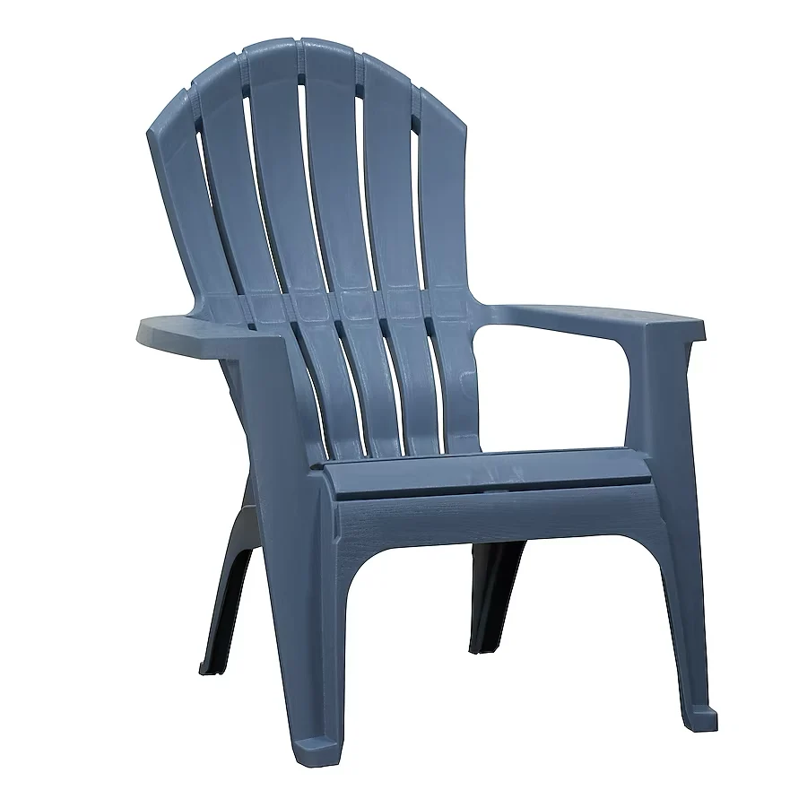 Adams PATIO Gestapeld gebruik Bluestone Resin Frame Stationary Adirondack Chair Slat Seat
