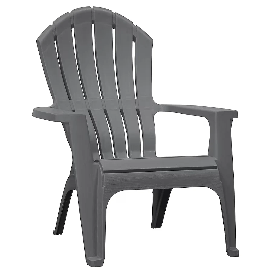 Adams PATIO Stelbaar Charcoal Resin Frame Stationary Adirondack Chair Slat Seat