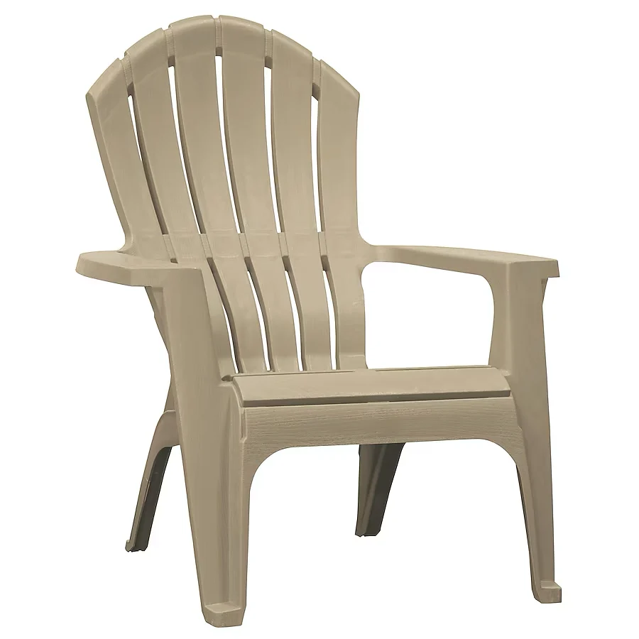 Adams PATIO Stelbaar Taupe Resin Frame Stationary Adirondack Chair Slat Seat