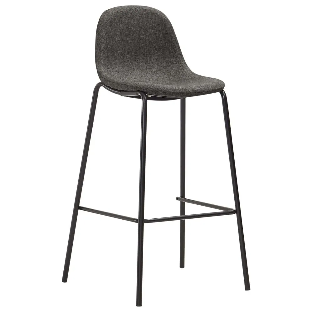Barstoelen 6 st stof donkergrijs