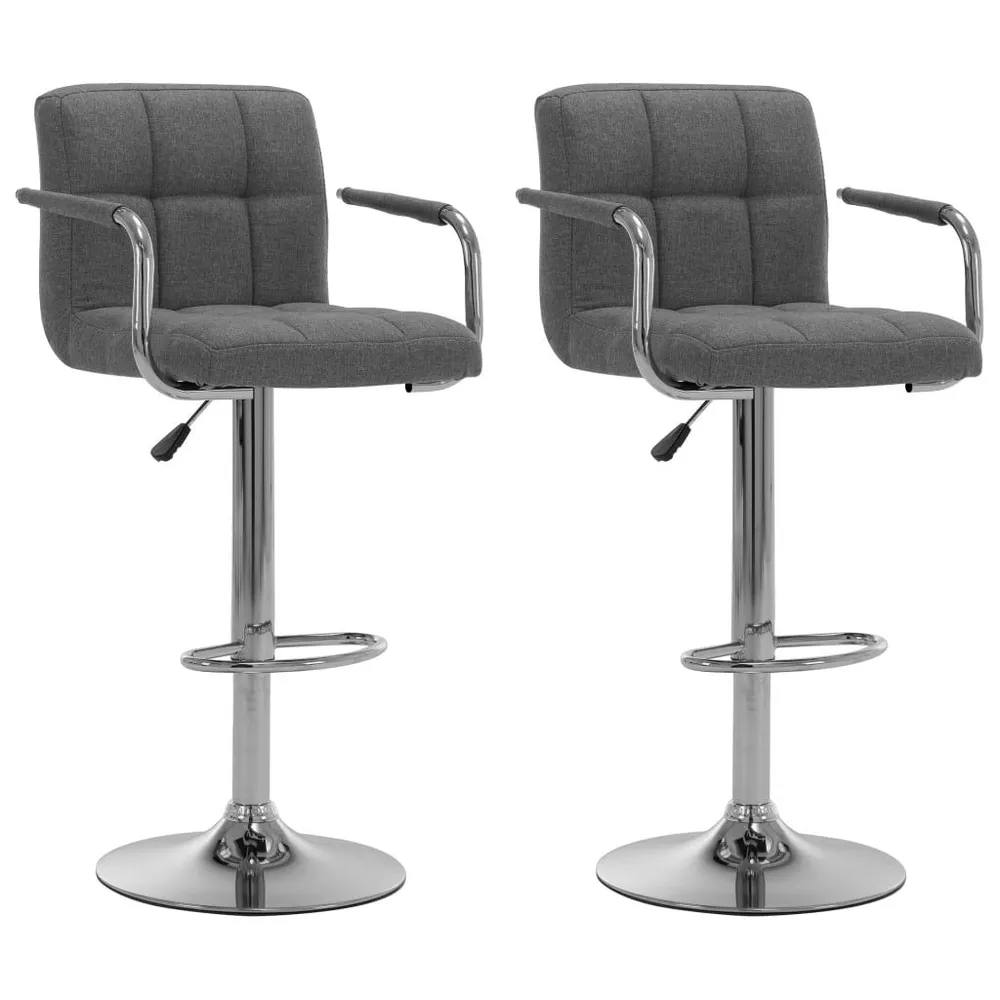 Barstoelen 2 st stof lichtgrijs