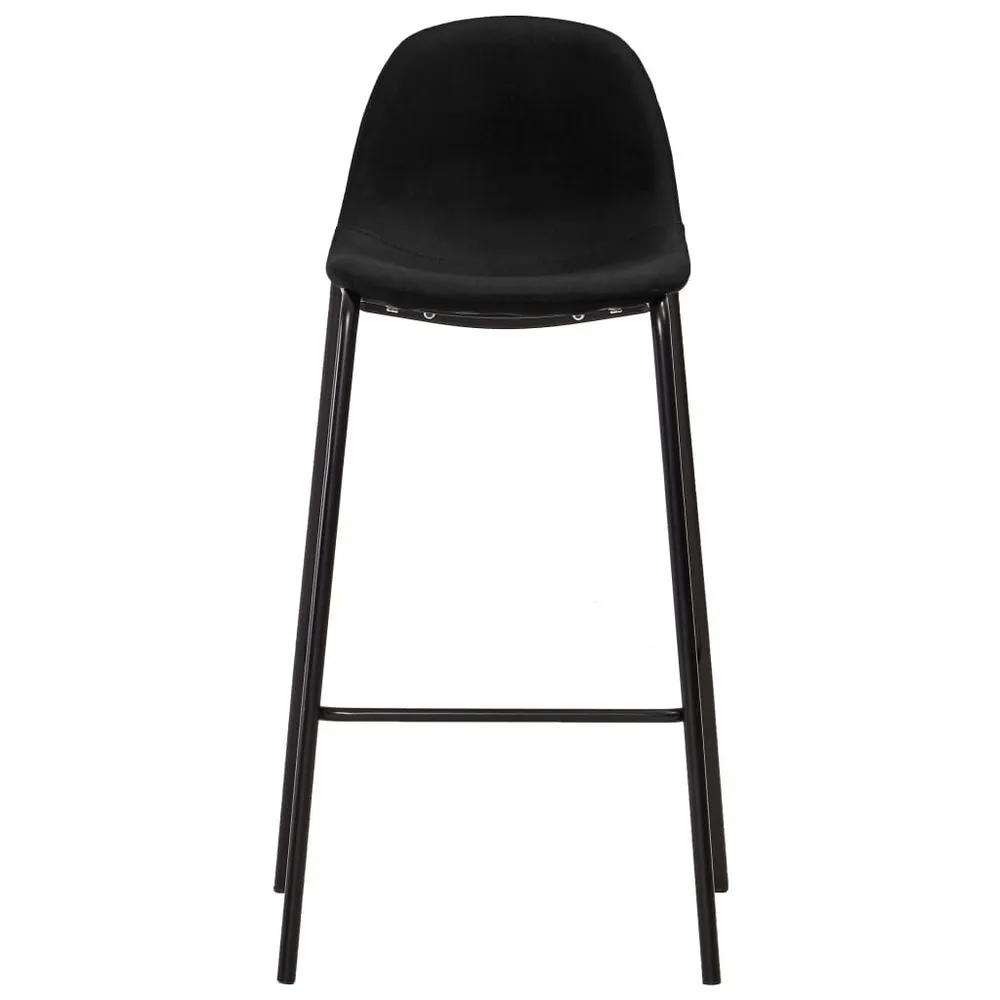 Barstoelen 4 st stof zwart
