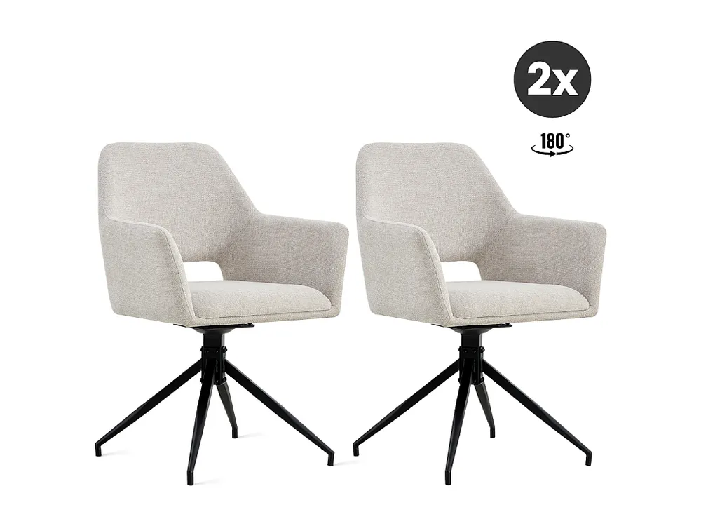 2x Collectables Tess Eetkamerstoel - Linnen Ecru (Set van 2)