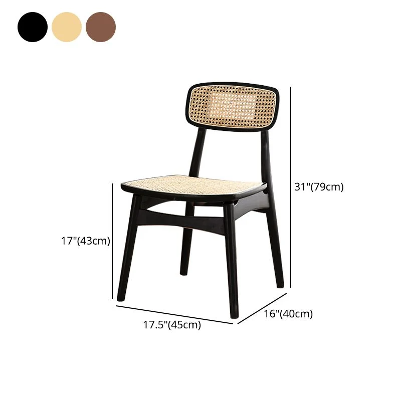 Contemporary Style Dining Chairs Armless Open Back Chairs Houtsoort Legs Natural