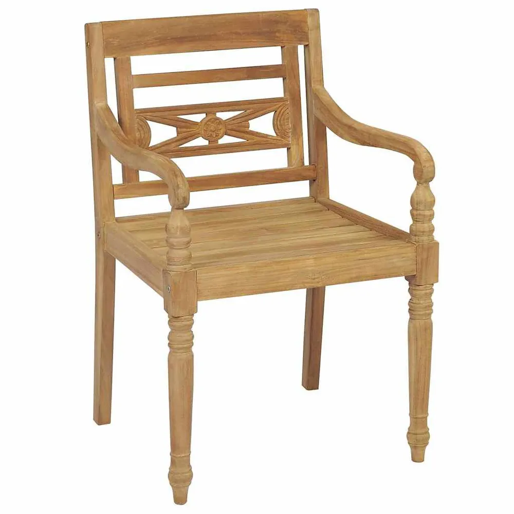 Design Stoelen Batavia 4 st met kussens massief teakhout