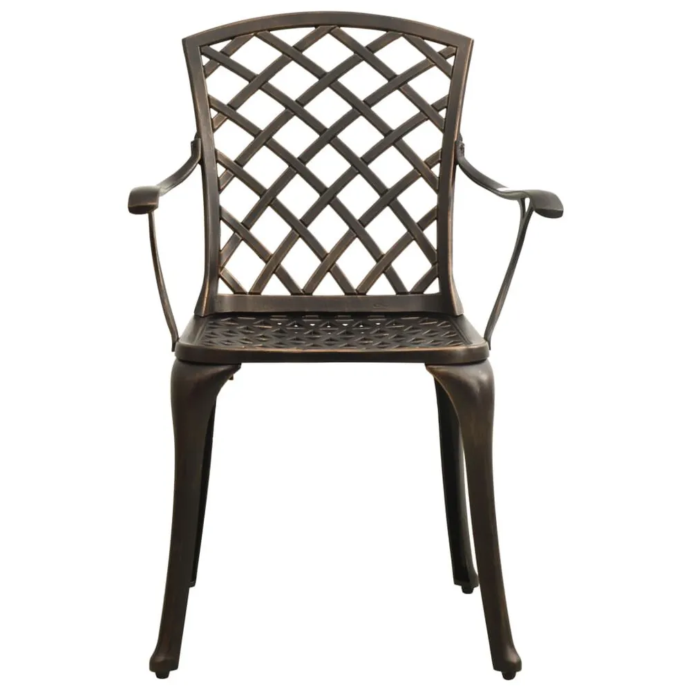 Design Tuinstoelen 4 st gietaluminium bronskleurig