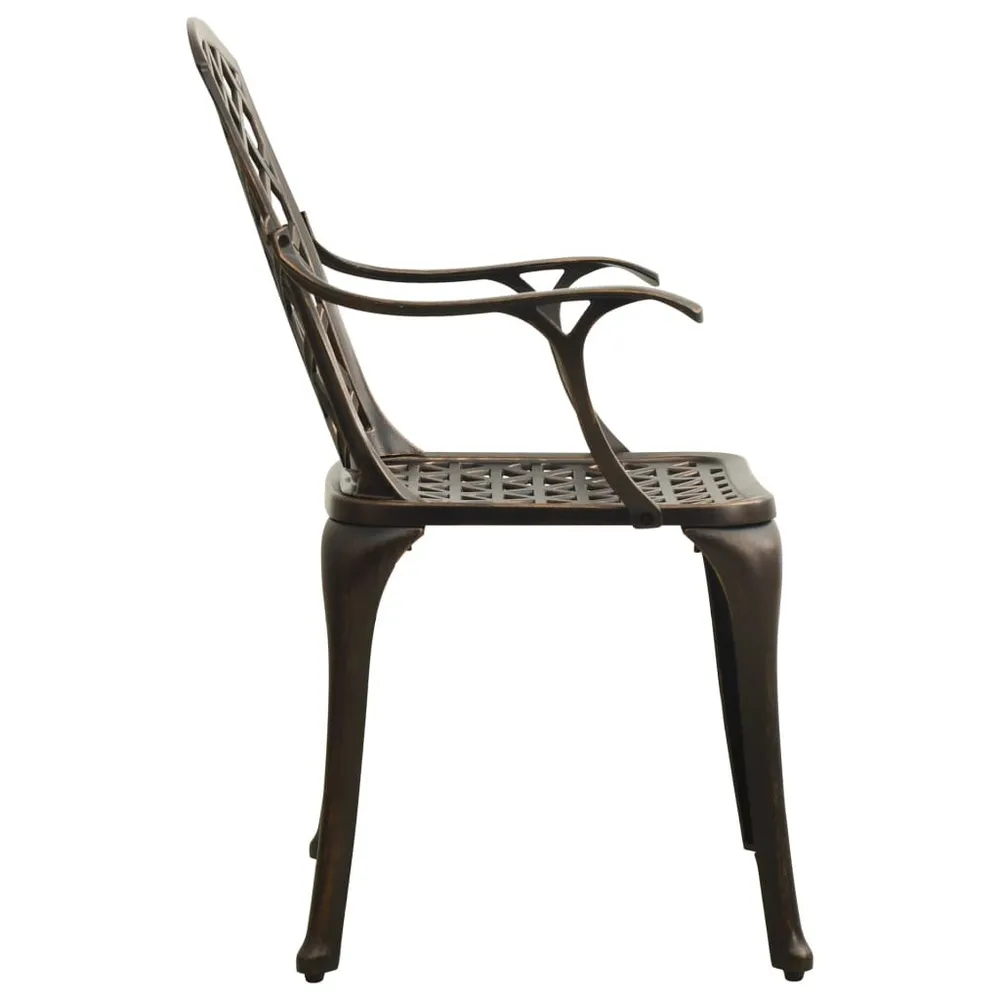 Design Tuinstoelen 4 st gietaluminium bronskleurig