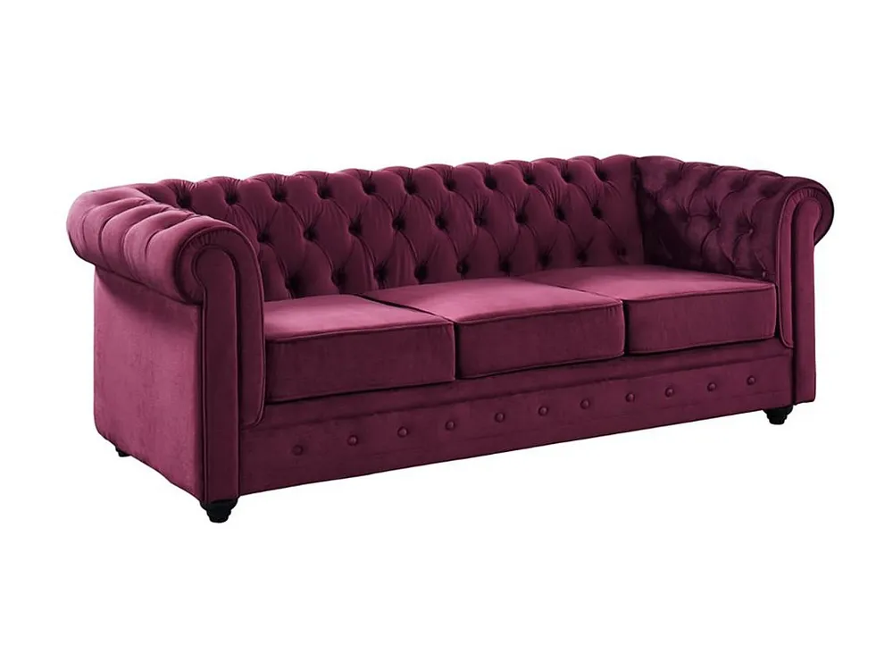 Driezitsbank CHESTERFIELD - Fluweel paars