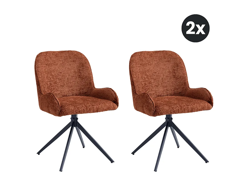 2x Eetkamerstoel Lily - Roest (Set van 2)