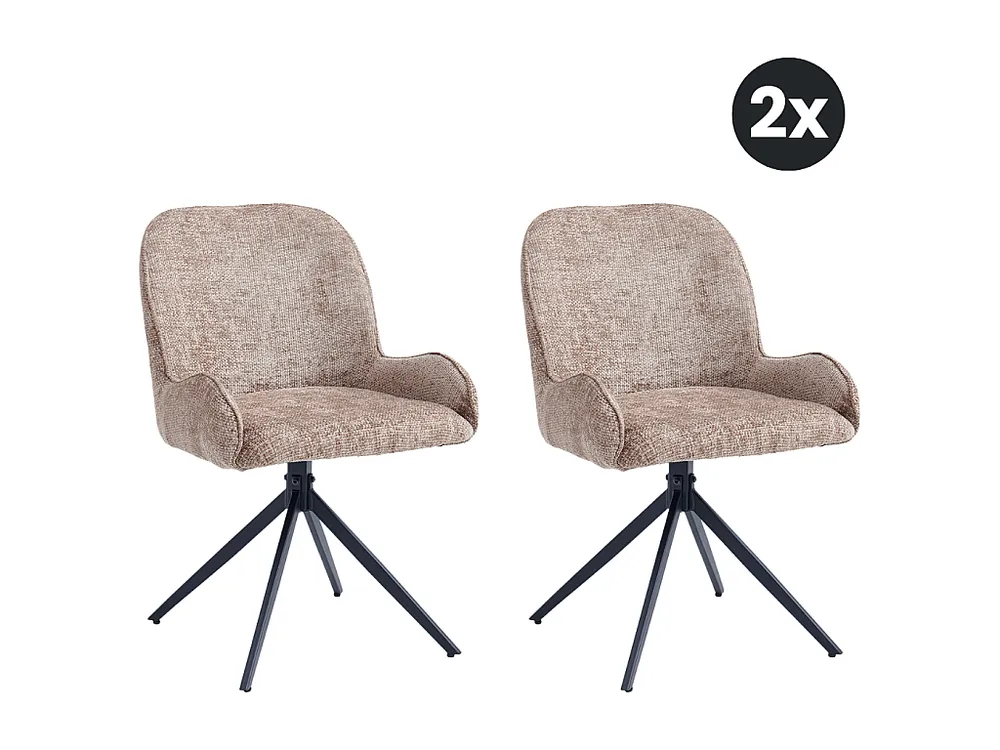 2x Eetkamerstoel Lily - Taupe (Set van 2)