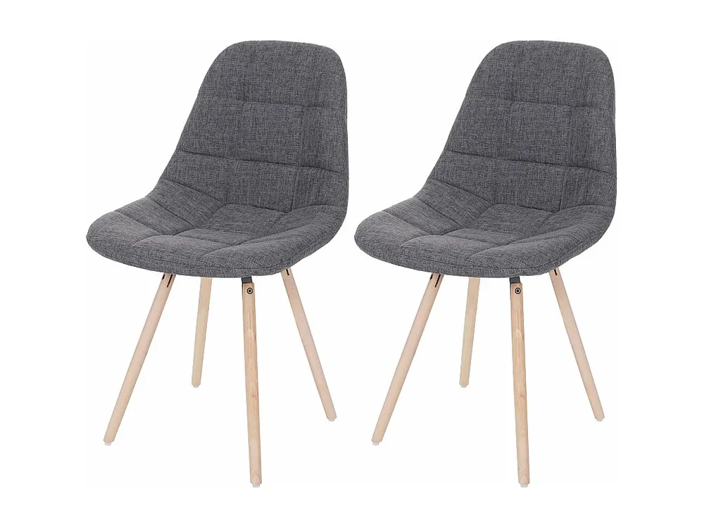 Eetkamerstoel MCW-A60 I (set van 2), stof/textiel grijs