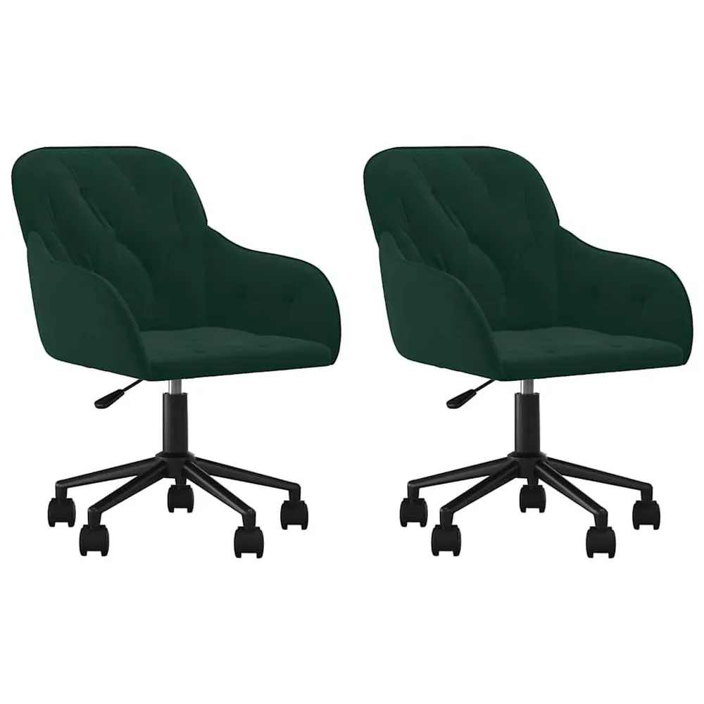 Eetkamerstoelen draaibaar 2 st fluweel donkergroen
