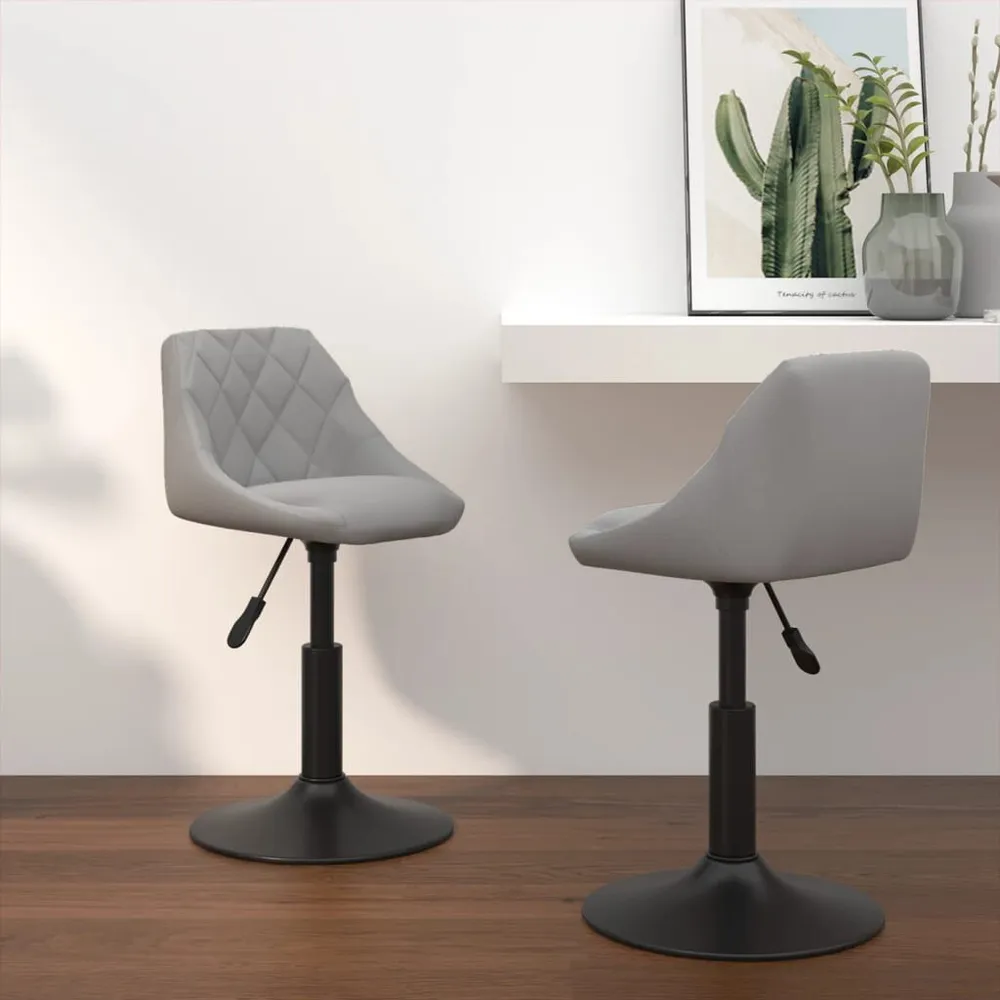 Eetkamerstoelen draaibaar 2 st fluweel lichtgrijs