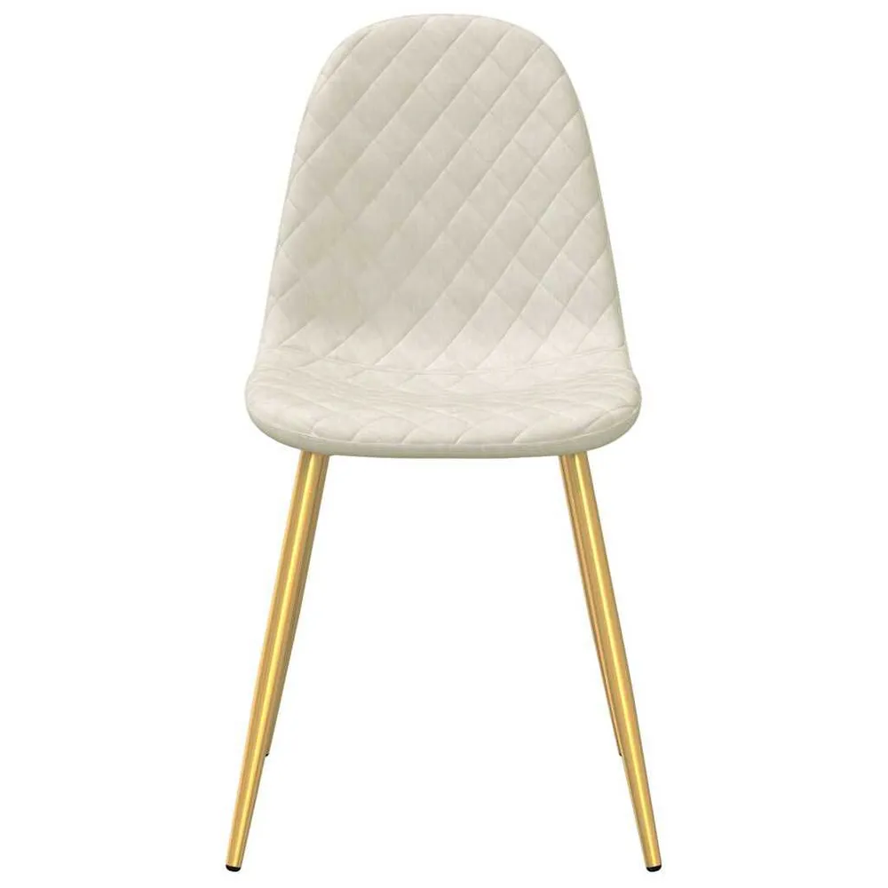 Eetkamerstoelen 6 st fluweel crèmewit