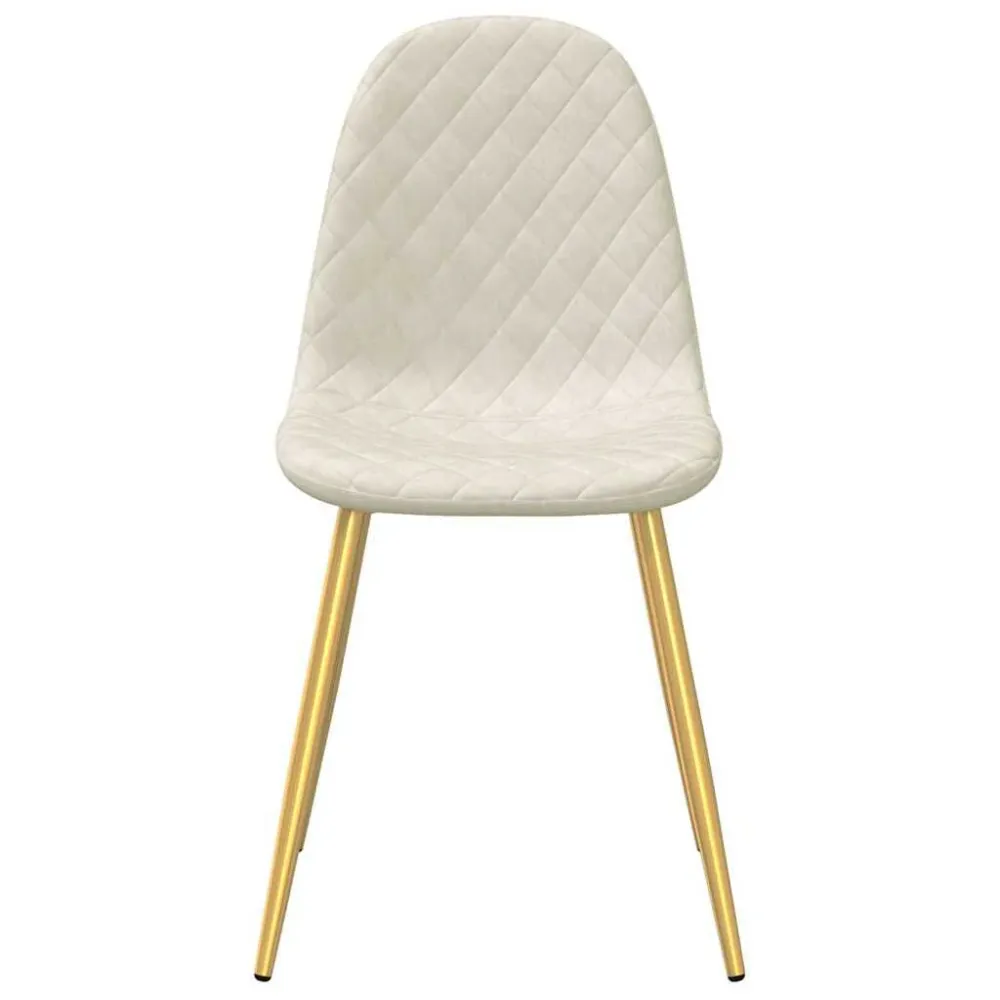 Eetkamerstoelen 6 st fluweel crèmewit