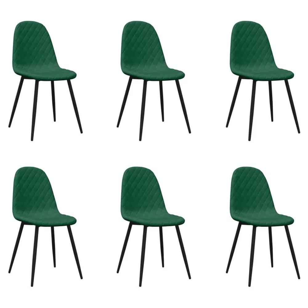 Eetkamerstoelen 6 st fluweel donkergroen