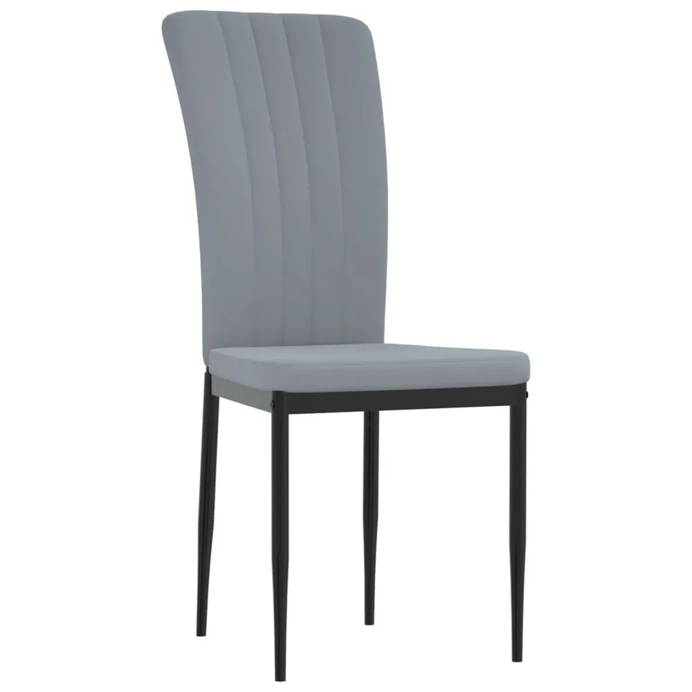 Eetkamerstoelen 4 st fluweel lichtgrijs