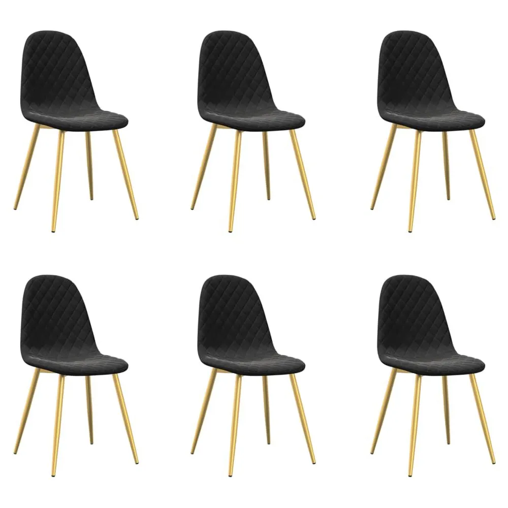 Eetkamerstoelen 6 st fluweel zwart