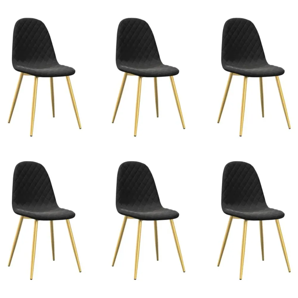 Eetkamerstoelen 6 st fluweel zwart