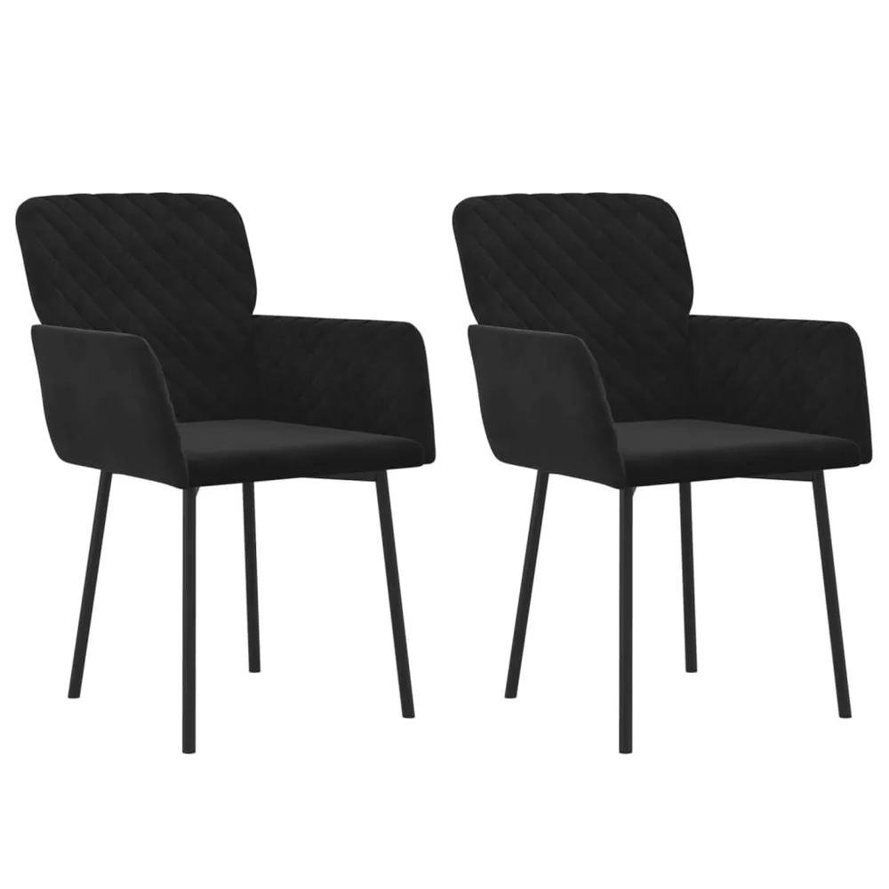 Eetkamerstoelen 2 st fluweel zwart