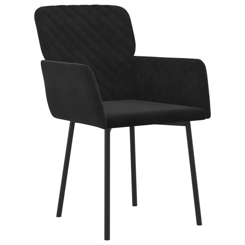 Eetkamerstoelen 2 st fluweel zwart