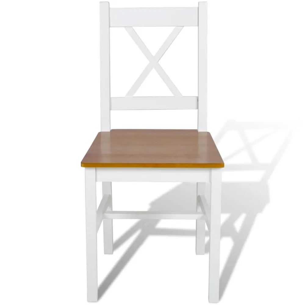 Eetkamerstoelen 6 st grenenhout wit