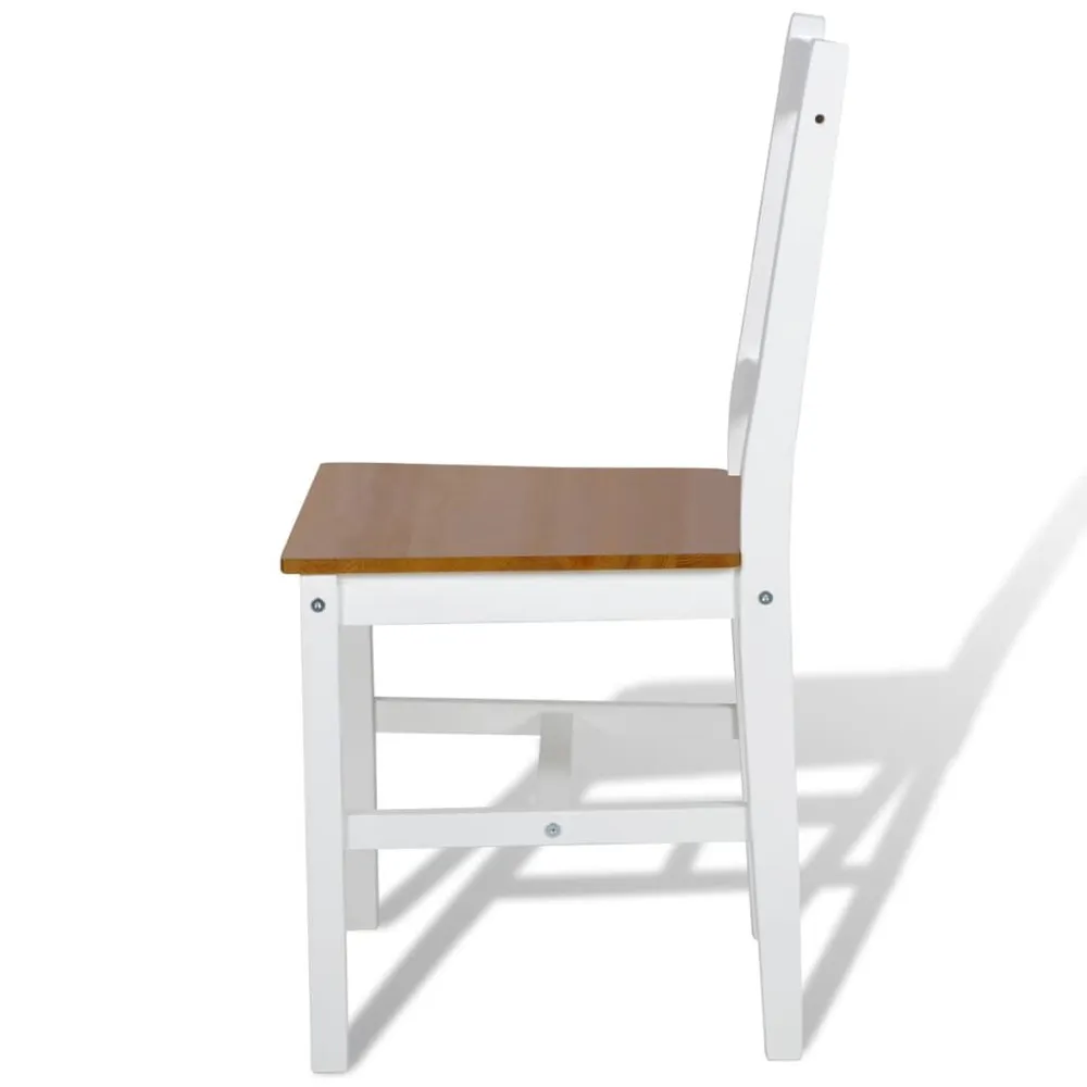 Eetkamerstoelen 6 st grenenhout wit