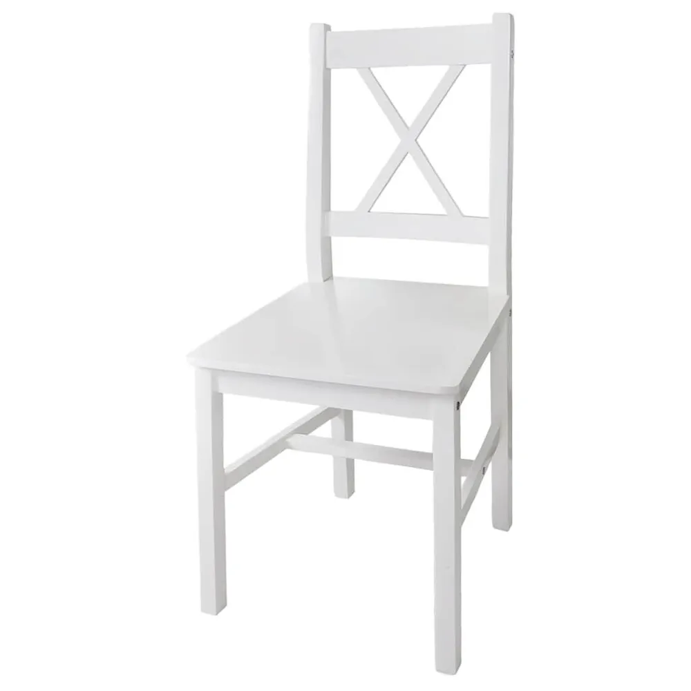 Eetkamerstoelen 4 st grenenhout wit