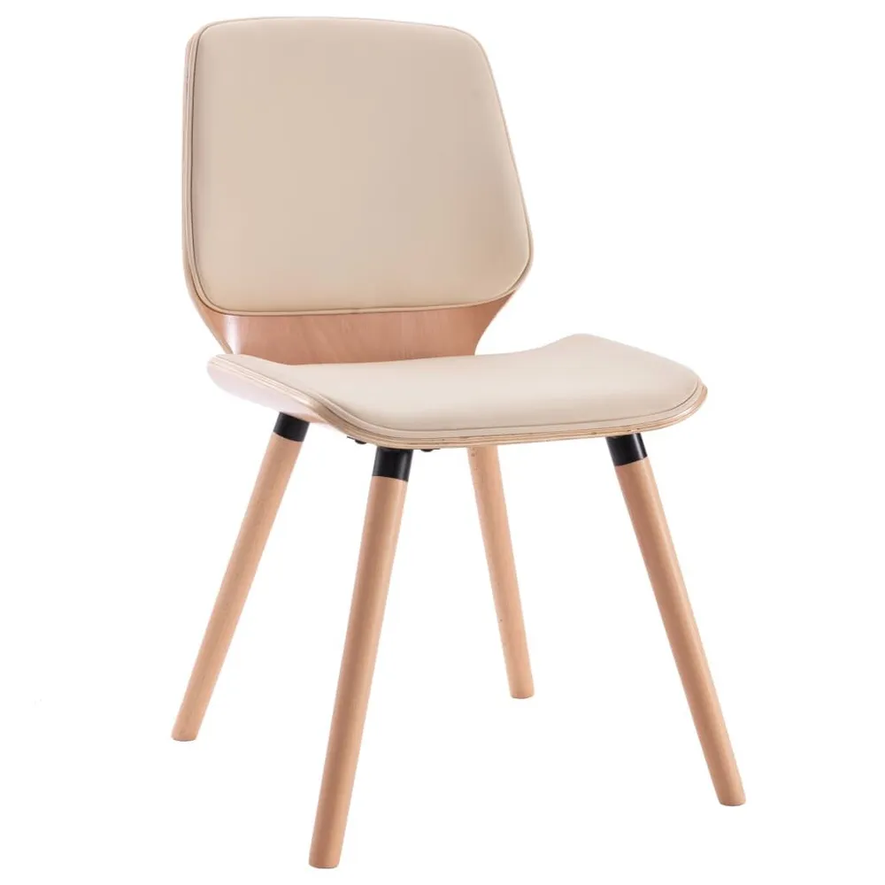 Eetkamerstoelen 2 st kunstleer crème