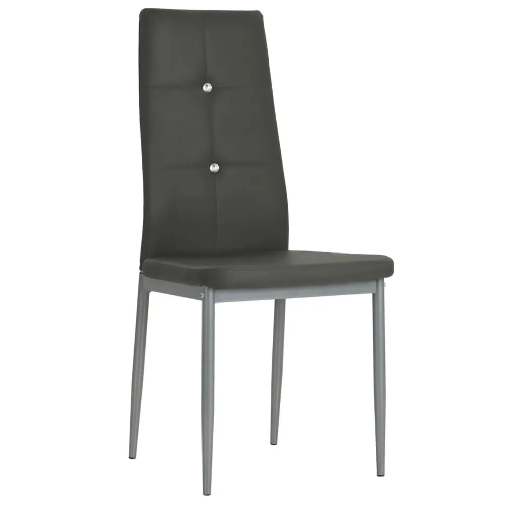 Eetkamerstoelen 2 st kunstleer grijs