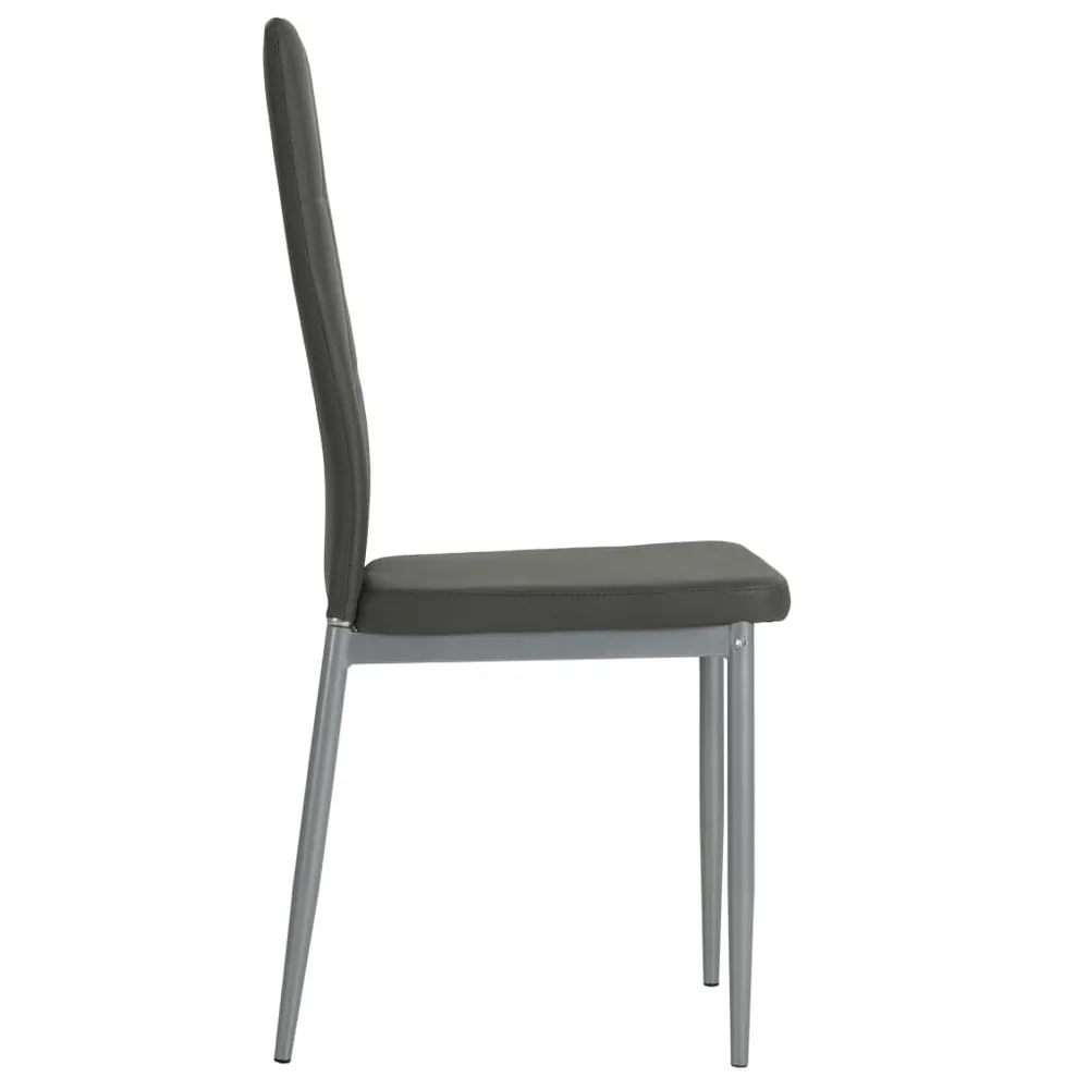 Eetkamerstoelen 2 st kunstleer grijs