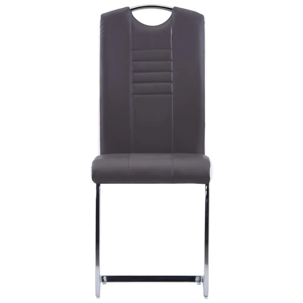 Eetkamerstoelen 4 st kunstleer grijs