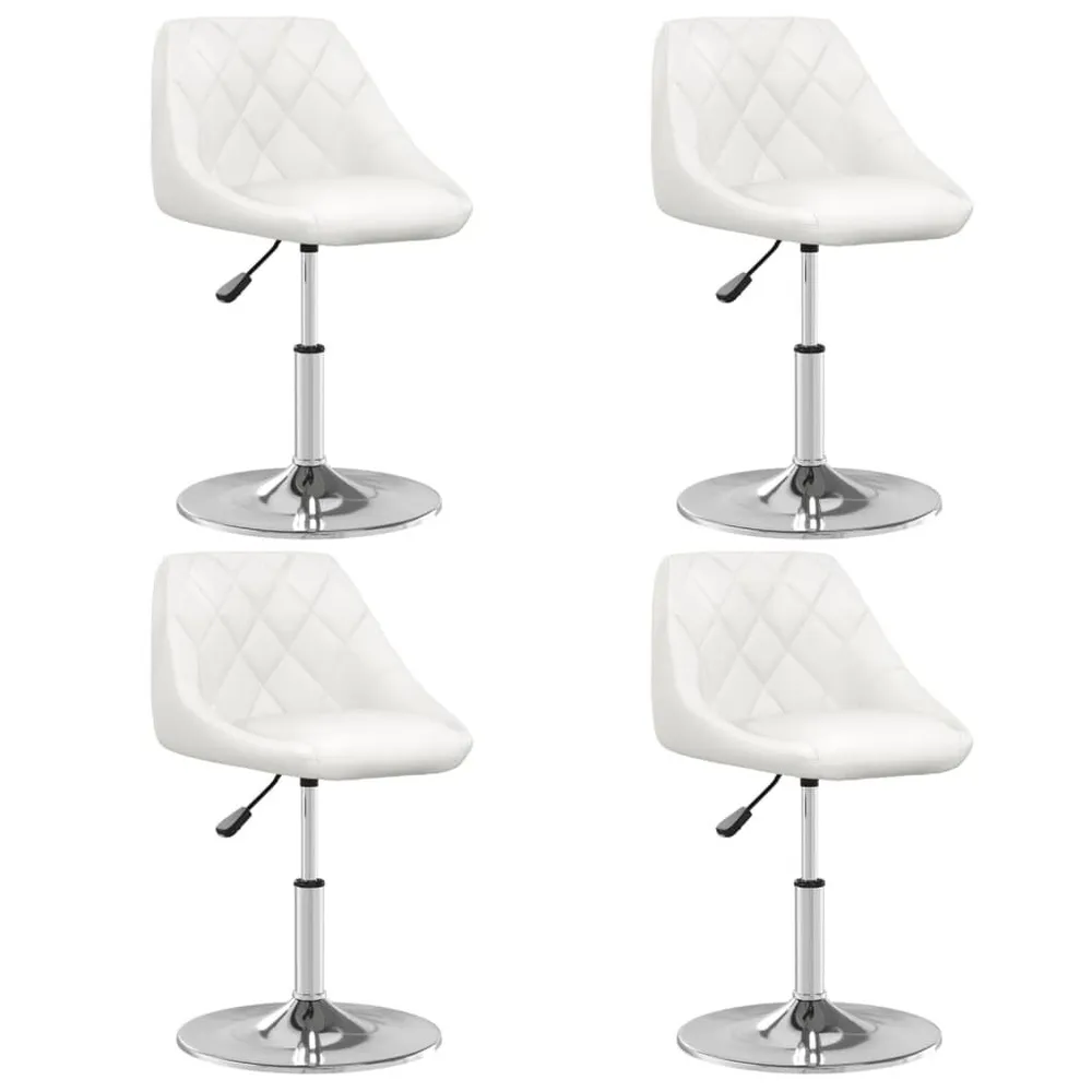 Eetkamerstoelen 4 st kunstleer wit