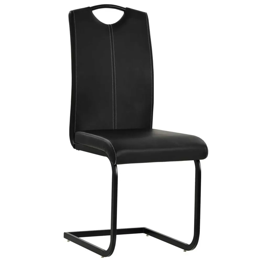 Eetkamerstoelen 2 st kunstleer zwart