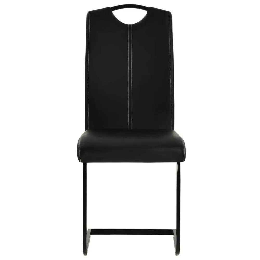 Eetkamerstoelen 2 st kunstleer zwart