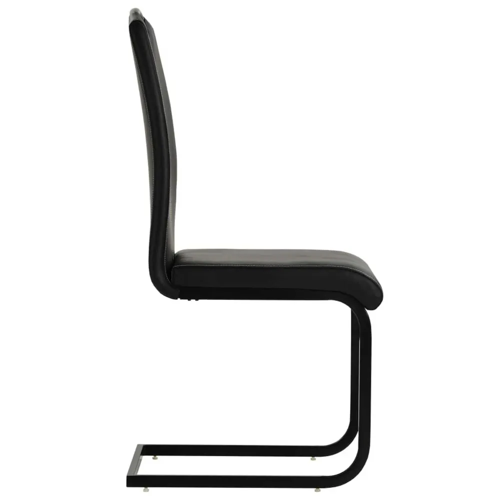 Eetkamerstoelen 2 st kunstleer zwart