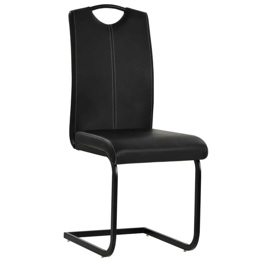 Eetkamerstoelen 2 st kunstleer zwart