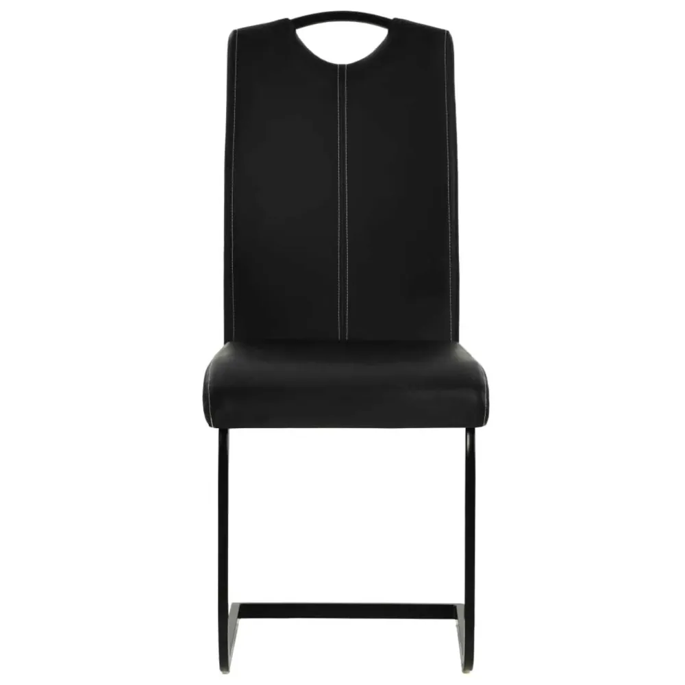 Eetkamerstoelen 2 st kunstleer zwart