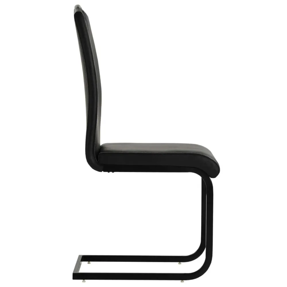 Eetkamerstoelen 2 st kunstleer zwart