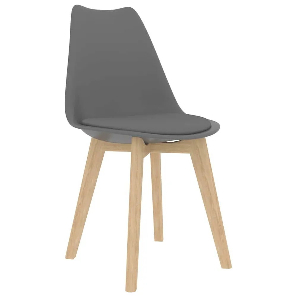 Eetkamerstoelen 2 st kunststof grijs